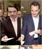 El presidente del Gobierno y el lder del PSOE mientras votaban, ambos en Madrid