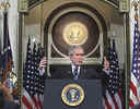 El presidente Bush durante la conferencia de prensa.