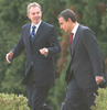 Zapatero y Blair en los jardines de El Pardo