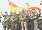 Algunos militares espaoles del primer contingente que parte hacia El Lbano