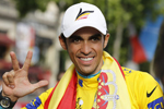 Alberto Contador tras su tercer triunfo en Pars.
