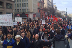 Imagen de la manifestacin en Madrid contra la guerra de Libia