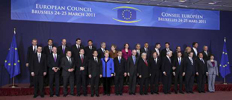 Foto de familia de los lderes de la Unin Europea, durante una cumbre en Bruselas.
