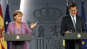 Merkel y Rajoy en La Moncloa.