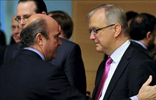 Luis De Guindos y Olli Rehn, comisario de Asuntos Econmicos de la Unin Europea (UE).