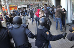 Enfretamientos entre estudiantes y poleca  en Valencia.