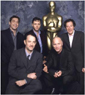 Los nominados al Oscar en la categora de Mejor Actor: Javier Barden, Russell Crowe ,Tom Hanks, Ed Harris  y Geoffrey Rush.