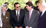 Arafat, Mubarat,  Aznar y Peres en Formentor