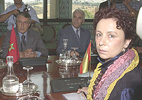 Palacio (en primer plano) y Benaissa, a la izquierda, EL 22 de julio en Rabat