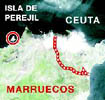 Situacin del islote con respecto a Ceuta