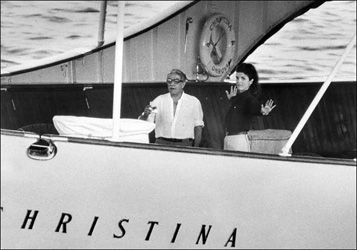 Junto a Onassis en el yata "Christina"