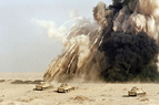 Tanques  aliados en la "Batalla del Desierto", Sadam la defini como "la madre de todas las batallas"