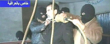 Imagen de la ejecucin de Sadam, ofrecidas por la televisin estatal Al Iraquiya
