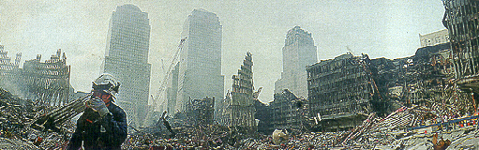 Las "Torres Gemelas" del World Trade Center , el da despus.
