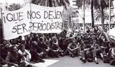 Concentración de periodistas por la libertad de expresión a las puertas de la Asociación de la Prensa de Barcelona, marzo 76