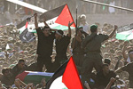 El fretro de Arafat en Ramala