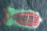 Imagen de la televisin rusa en el momento en el que el batiscafo sale a la superficie del mar 