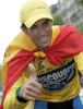 Alberto Contador, en su vuelta de honor como ganador 
