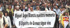 Manifestacin en recuerdo de Miguel Angel Blanco en el  dcimo aniversario de su secuestro
