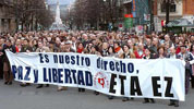 Cabeza de la manifestacin en Bilbao,  el sbado 10 de febrero.