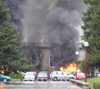 Imagen del edificio central de la Universidad de Navarra tras el atentado.