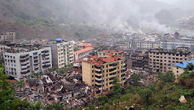Vista general de Beichuan tras el terremoto
