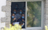 Militares con mascarillas en el cuartel de Hoyo de Manzanares