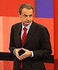 Zapatero durante una intervencin televisiva