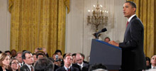 Obama en la rueda de prensa tras el fracaso electoral de los demcratas.