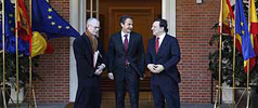 Van Rompuy,  Rodrguez Zapatero y Barroso.