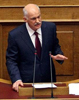Papandreou, durante el debate sobre la mocin de confianza a su Gobierno. griego 