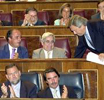 El Presidente Aznar aplaude tras la votacin.