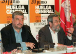 Los lideres sindicales Fidalgo y Mendez