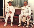 Franco y Carrero Blanco, vestidos de marinos en el yate Azor