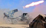 Un misil BM-21 es lanzado desde posiciones de la Alianza Norte, las fuerzas opositoras al rgimen Talibn.