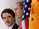 Aznar y Bush, durante la rueda de prensa posterior a su encuentro en la Casa Blanca