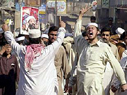 En la imagen, la manifestacin protalibn celebrada en Peshawar