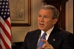 Bush durante la entrevista concedida a Al Hurra